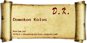 Domokos Kolos névjegykártya