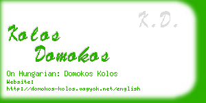 kolos domokos business card